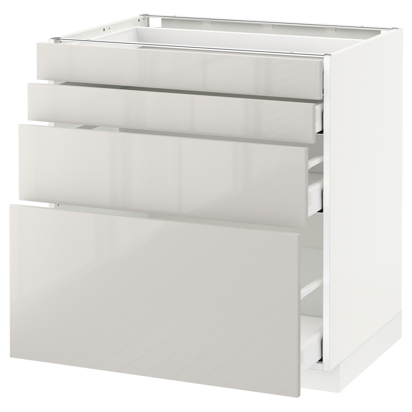 Напольный кухонный шкаф  - IKEA METOD MAXIMERA, 88x61,8x80см, белый/светло-серый, МЕТОД МАКСИМЕРА ИКЕА