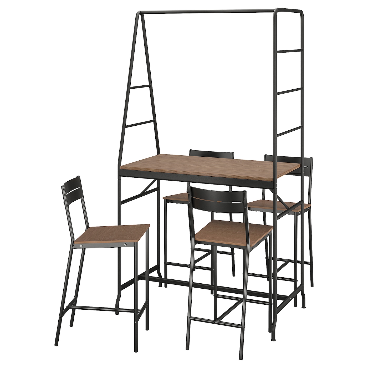 Комплект барного стола и барных стульев - HÅVERUD/HАVERUD/SANDSBERG IKEA, ХОВЕРЮД/САНДСБЕРГ ИКЕА, 192/93Х105Х66 см, чёрный/коричневый