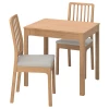 Стол и 2 стула - IKEA EKEDALEN/ЭКЕДАЛЕН ИКЕА,120х80 см,   дуб/серый