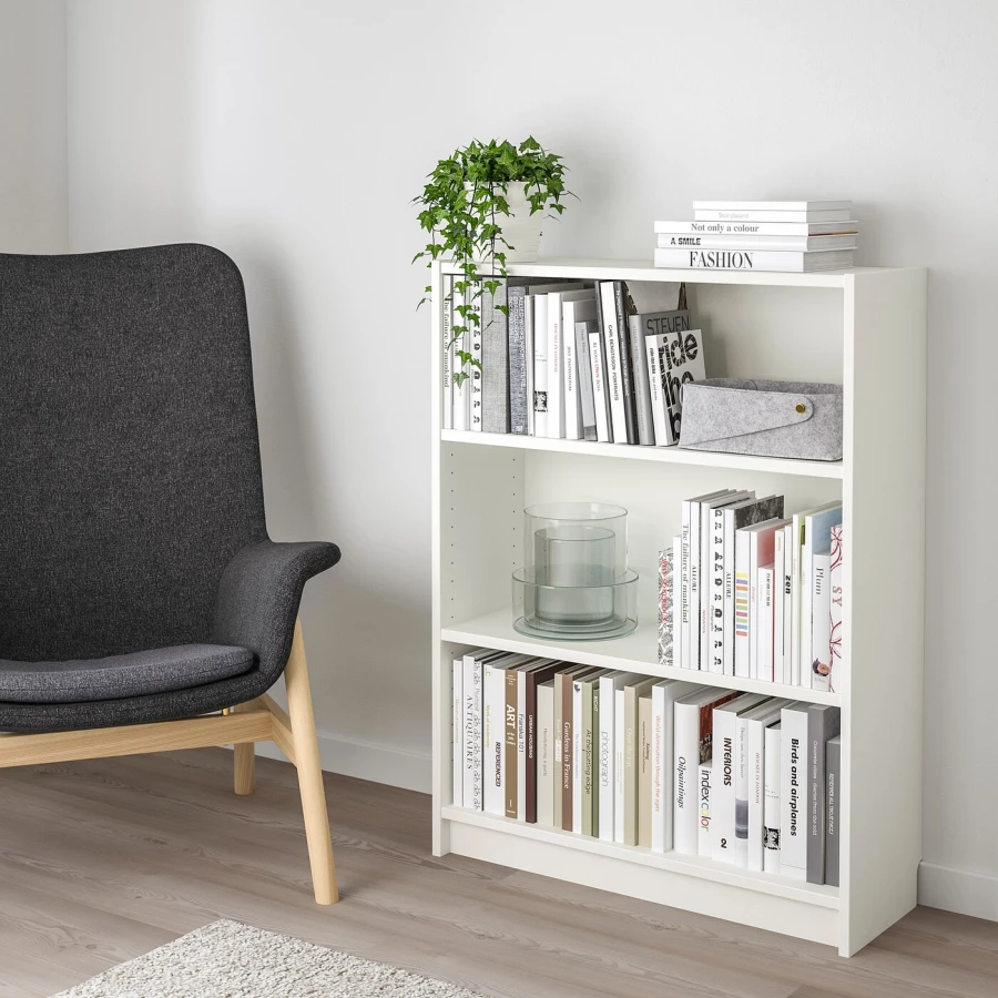 Открытый книжный шкаф - BILLY IKEA/БИЛЛИ ИКЕА, 28х80х106 см, белый (изображение №7)