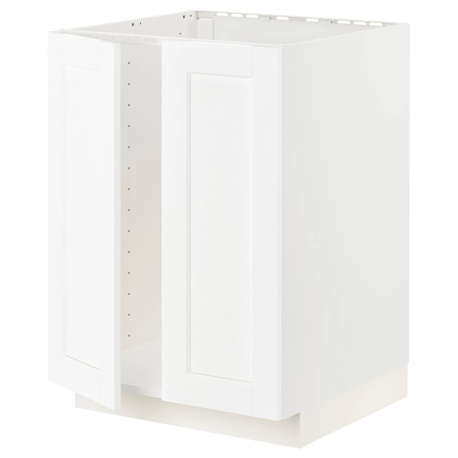 Шкаф под раковину/2 дверцы - METOD IKEA/ МЕТОД ИКЕА, 88х60  см,  белый (изображение №1)