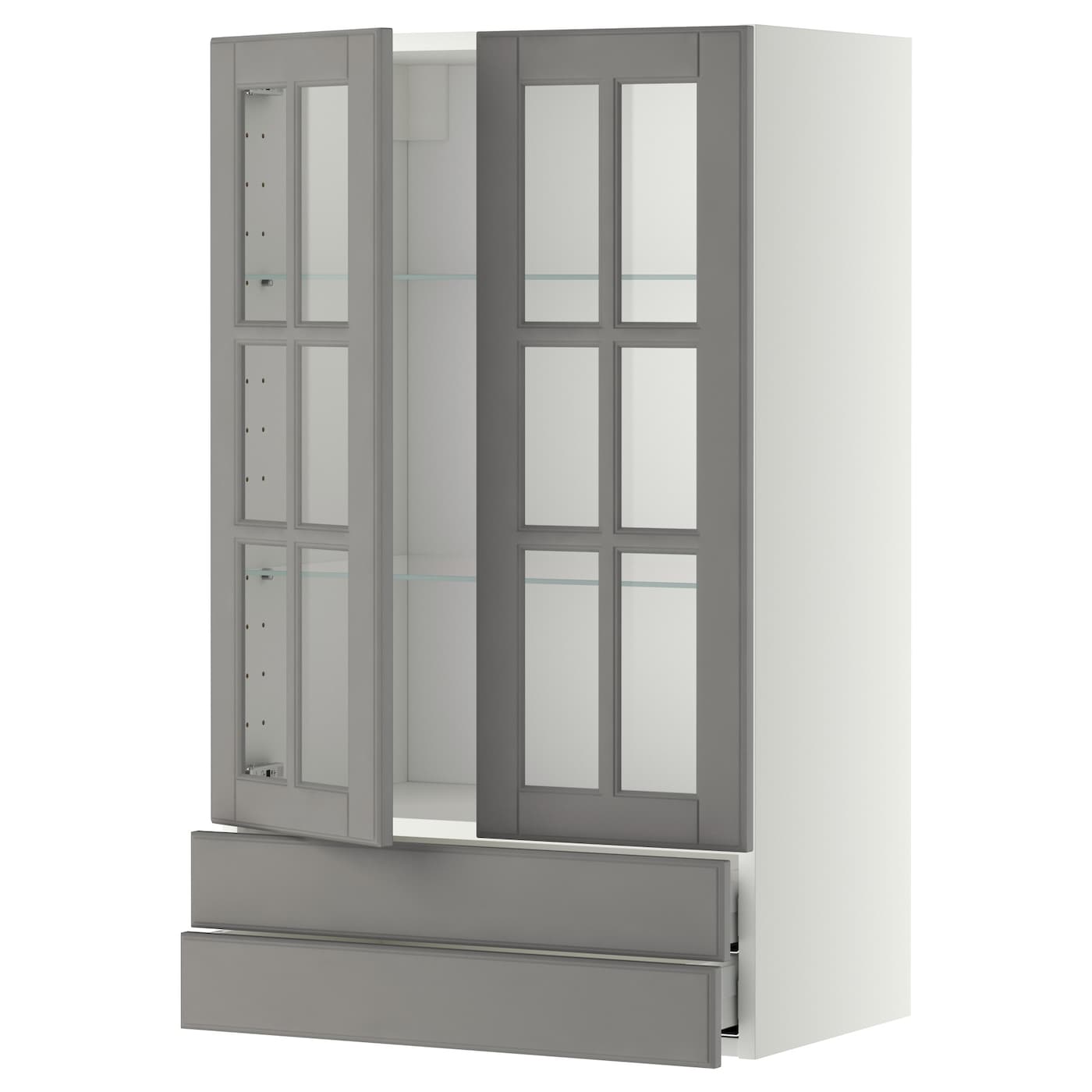 Шкаф  - METOD / MAXIMERA IKEA/  МЕТОД/МАКСИМЕРА ИКЕА, 100х60 см, белый/серый