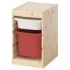 Шкаф с ящиком IKEA TROFAST/ТРУФАСТ ИКЕА, 34х44х52 см, под беленый дуб,белый/красный