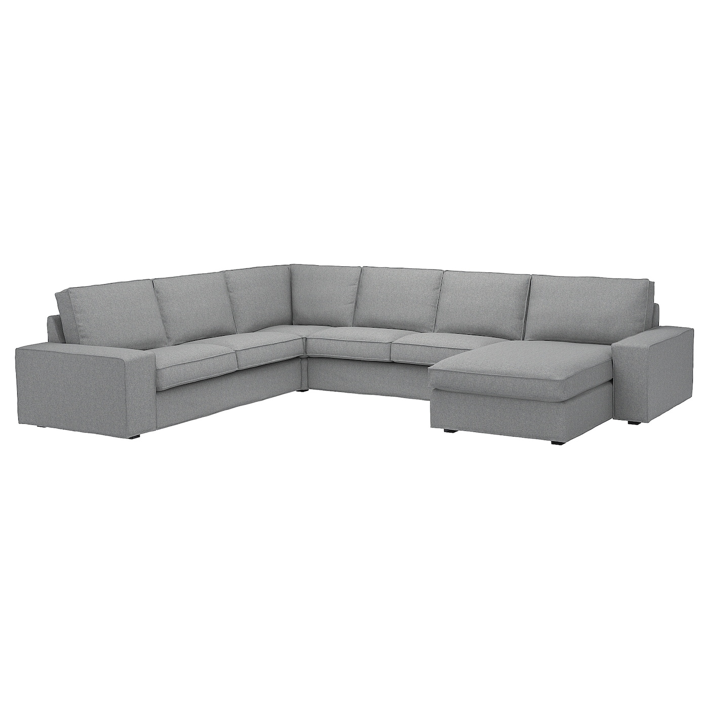 4-местный угловой диван и кушетка - IKEA KIVIK, 83x95x257/347см, серый, КИВИК ИКЕА