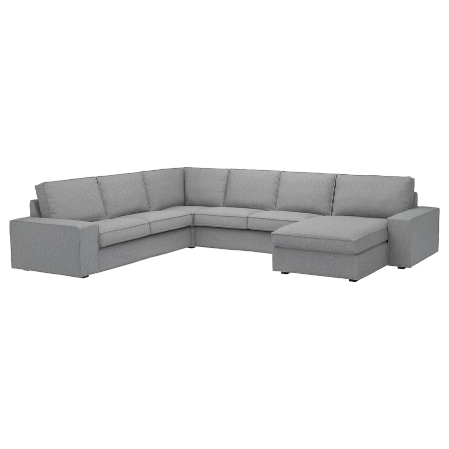 4-местный угловой диван и кушетка - IKEA KIVIK, 83x95x257/347см, серый, КИВИК ИКЕА (изображение №1)