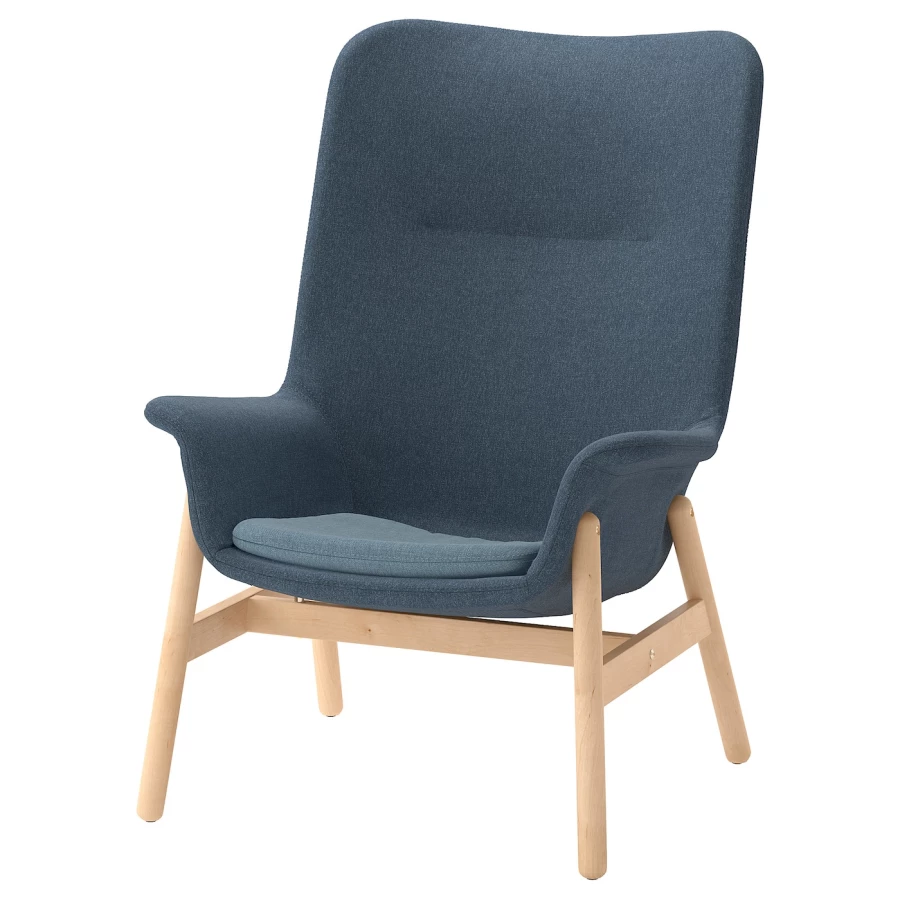 Кресло с высокой спинкой - IKEA VEDBO/ВЕДБО ИКЕА, 108х85х80 см, темно-синий (изображение №1)