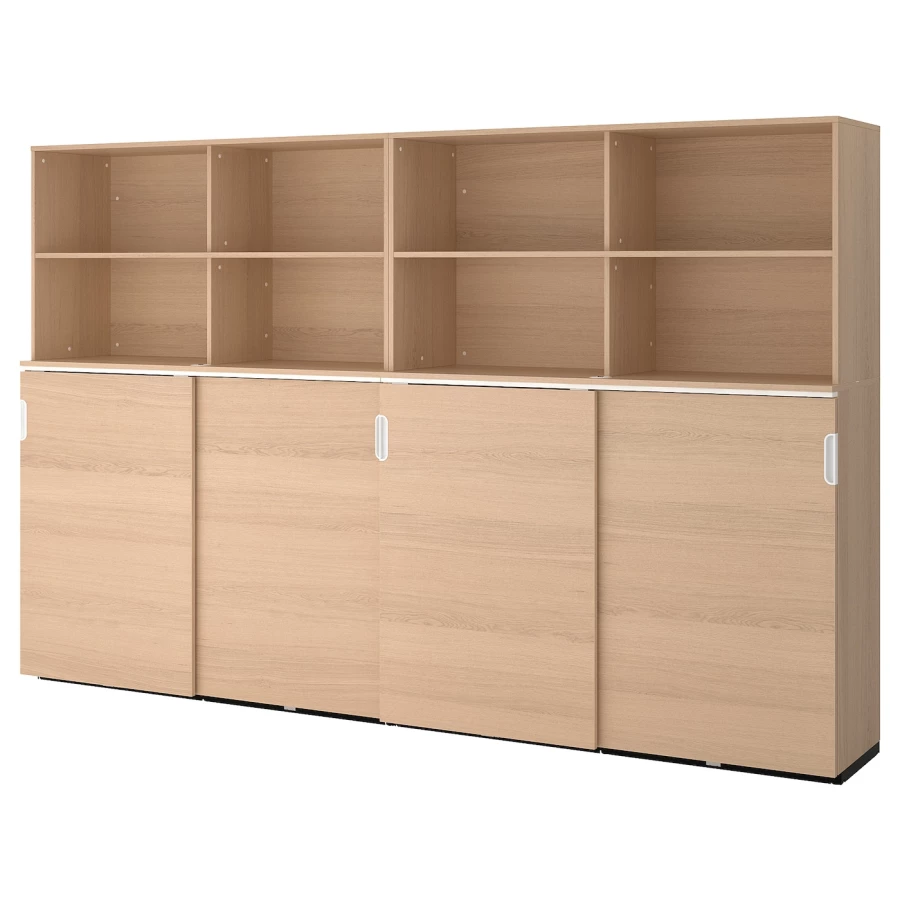 Комбинация с раздвижными дверями - IKEA GALANT/ГАЛАНТ ИКЕА, 200х45х320 см, светло-коричневый (изображение №1)
