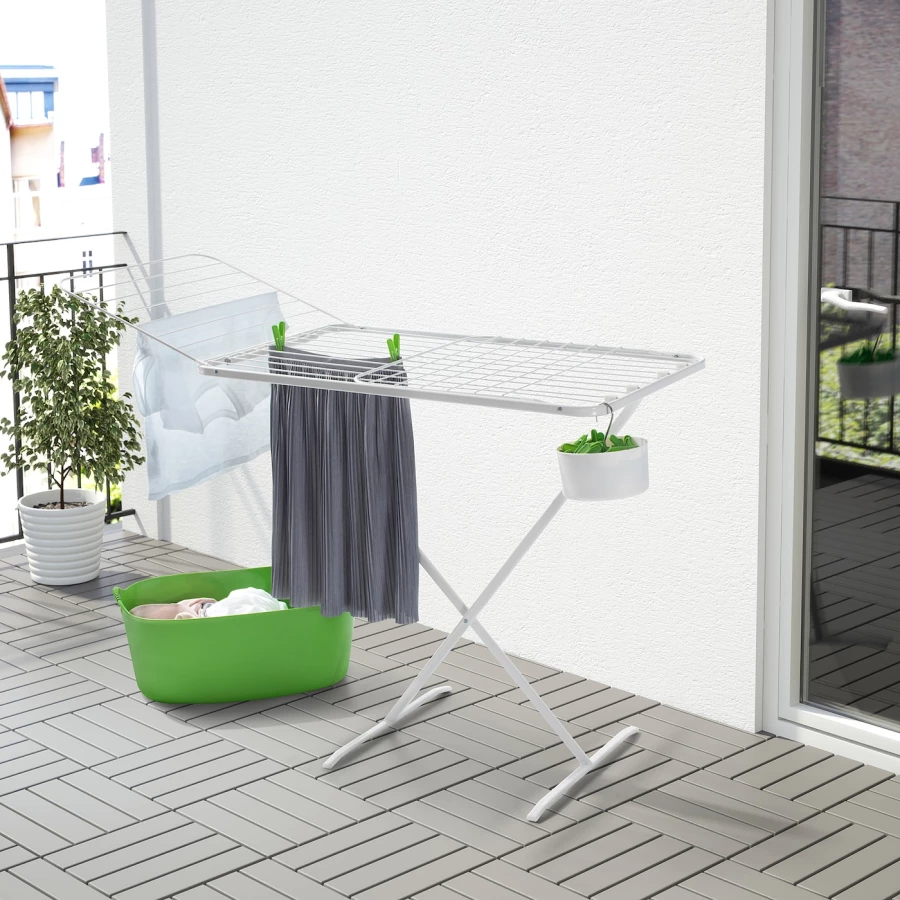 Сушилка - MULIG IKEA/ МУЛИГ ИКЕА, 173x57x103 см, белый (изображение №3)