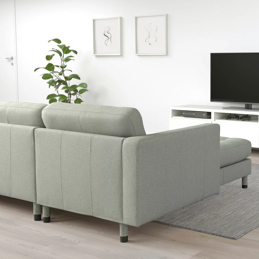 4-местный диван с шезлонгом - IKEA LANDSKRONA, 89x280см, светло-серый, ЛАНДСКРУНА ИКЕА (изображение №2)