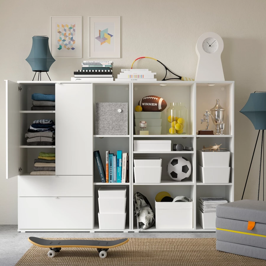 Шкаф  - VIHALS IKEA/ ВИХАЛС ИКЕА, 200x37x140 см, белый (изображение №5)