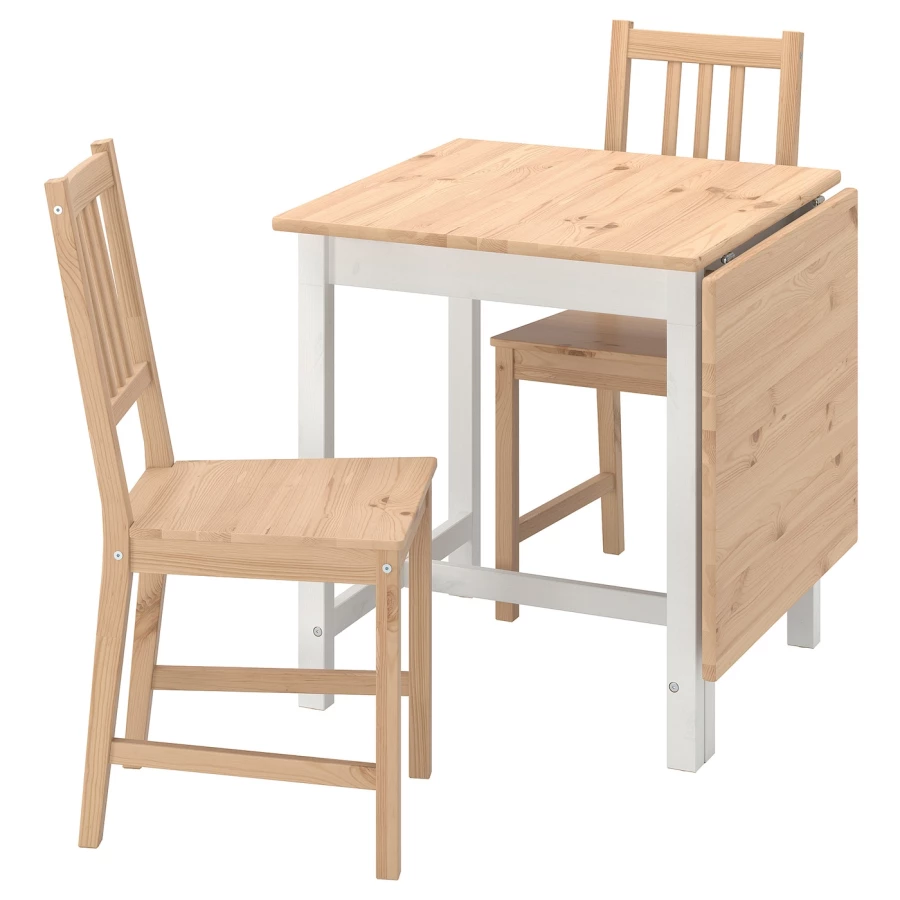Стол и 2 стула - PINNTORP IKEA/ ПИННТОРП  ИКЕА, 124х67 см,  под беленый дуб (изображение №1)