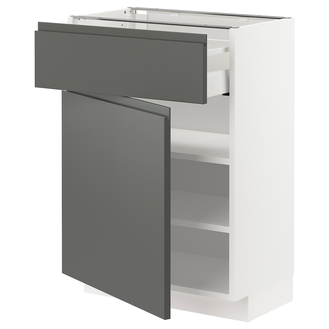 Напольный кухонный шкаф  - IKEA METOD MAXIMERA, 88x39x60см, белый/серый, МЕТОД МАКСИМЕРА ИКЕА