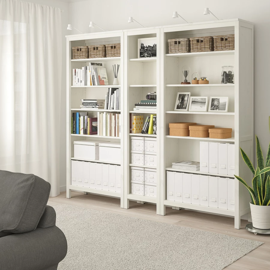 Открытый книжный шкаф - HEMNES IKEA/ХЕМНЭС ИКЕА, 37х197х229 см, белый (изображение №2)