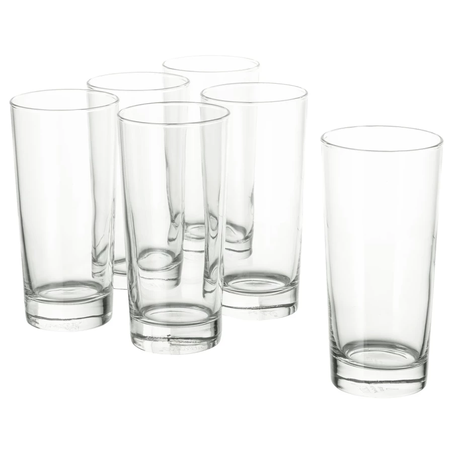 Набор стаканов, 6 шт. -IKEA GODIS, 400 мл, прозрачное стекло, ГОДИС ИКЕА (изображение №1)