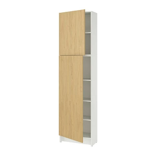 Высокий напольный шкаф - IKEA KNOXHULT/ИКЕА КНОКСХУЛЬТ, белый/под беленный дуб (изображение №1)