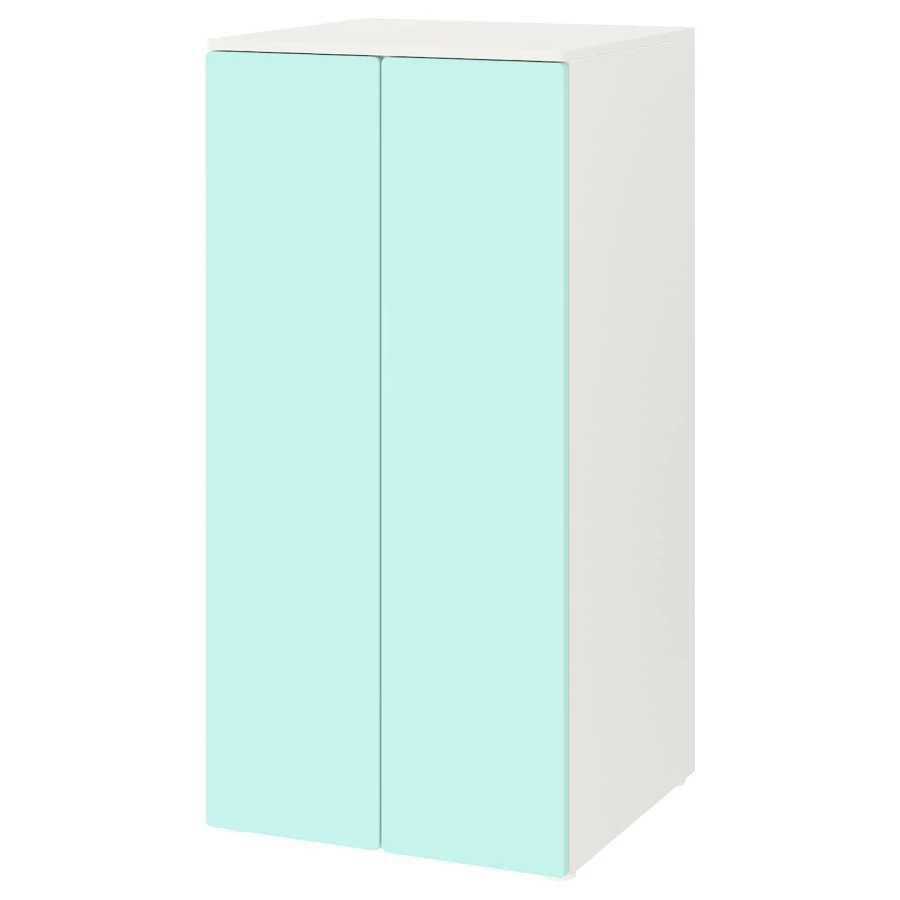 Шкаф детский - IKEA PLATSA/SMÅSTAD/SMASTAD, 60x57x123 см, белый/голубой, ИКЕА (изображение №1)