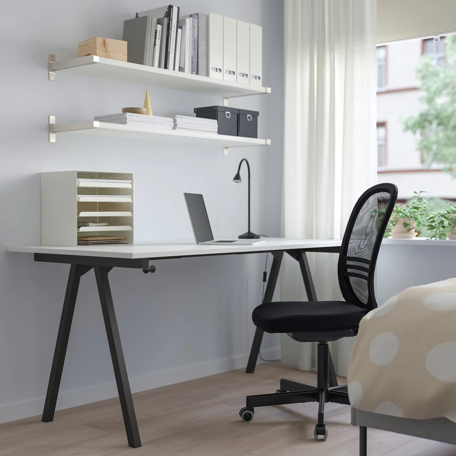 Письменный стол  - IKEA TROTTEN  /ТРОТТЕН ИКЕА, 160х75 см, белый (изображение №3)