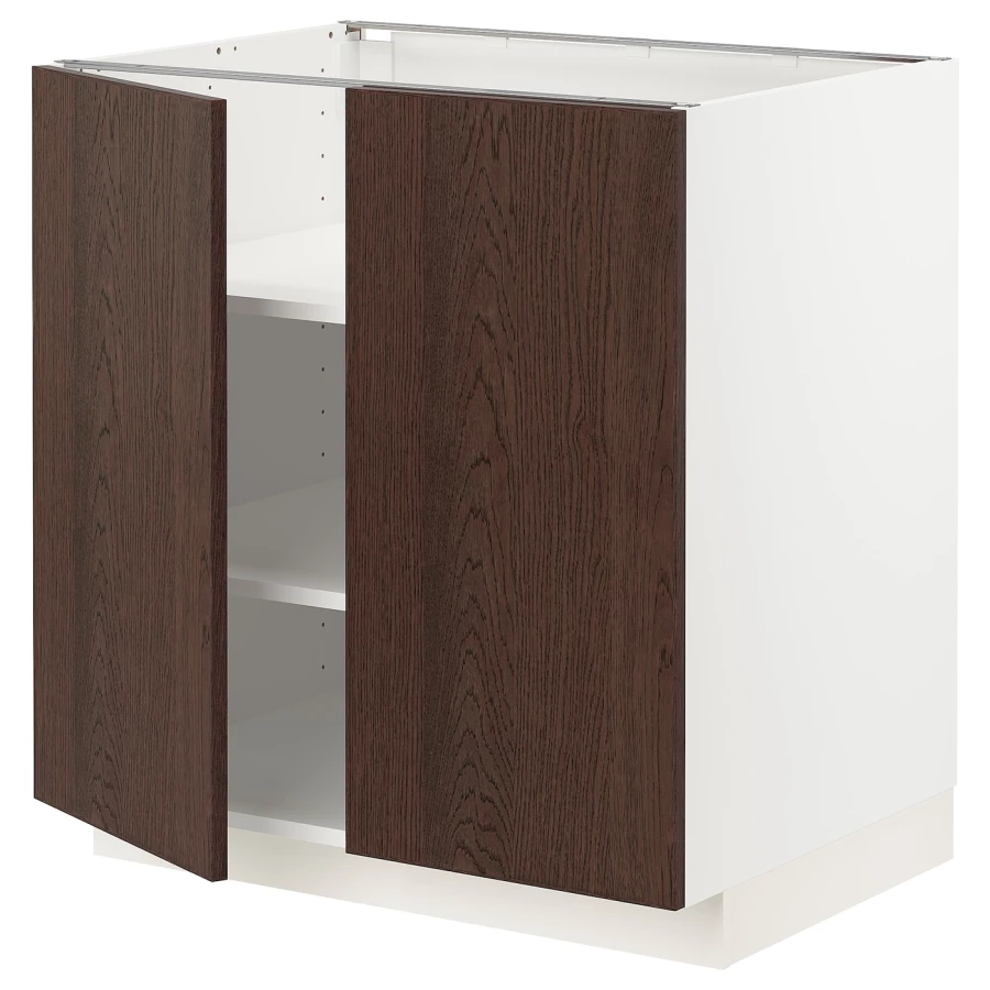 Напольный шкаф - METOD IKEA/ МЕТОД ИКЕА,  88х80 см, белый/коричневый (изображение №1)