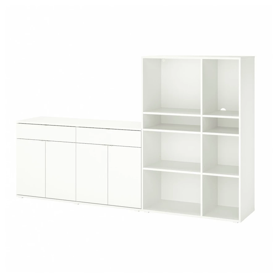 Комбинация для хранения - VIHALS IKEA/ ВИХАЛС ИКЕА, 235x37x140 см, белый (изображение №1)
