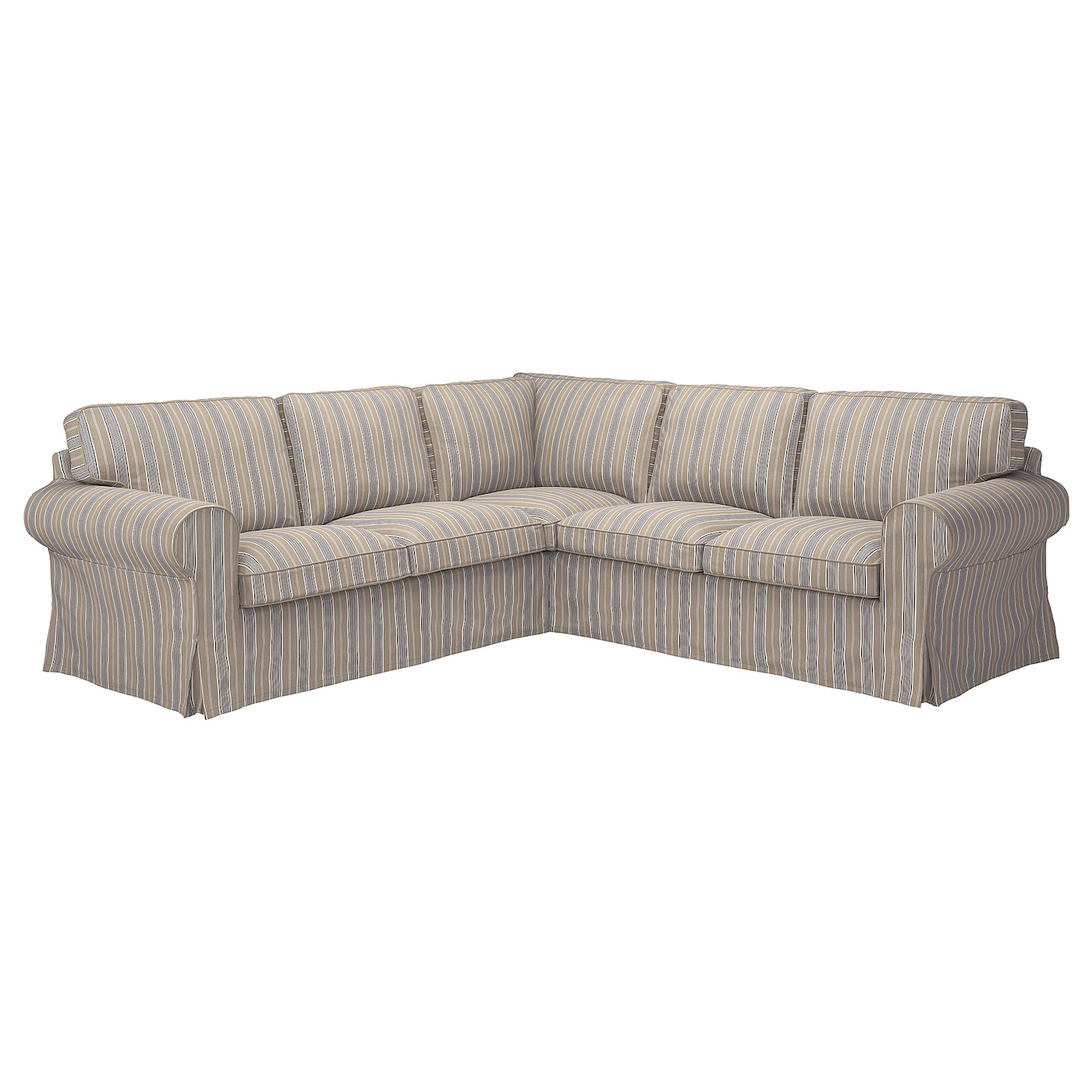 4-местный угловой диван - IKEA EKTORP, 88x243см, бежевый/серый, ЭКТОРП ИКЕА