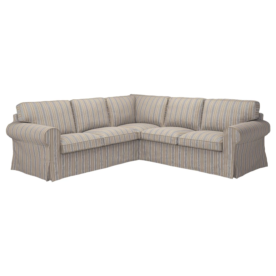 4-местный угловой диван - IKEA EKTORP, 88x243см, бежевый/серый, ЭКТОРП ИКЕА (изображение №1)