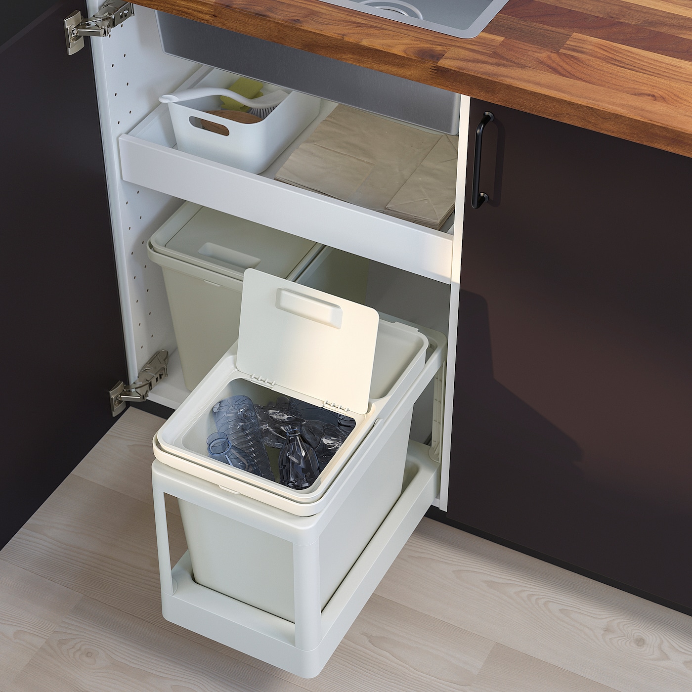 Контейнер для сортировки мусора - IKEA HÅLLBAR/HALLBAR, 22л, белый