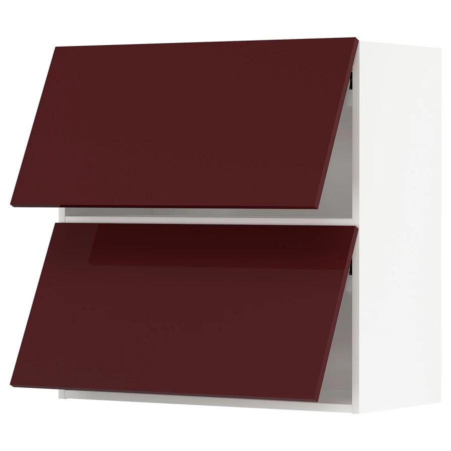 Настенный шкаф - METOD IKEA/  МЕТОД ИКЕА,  80х80 см, белый/красный (изображение №1)