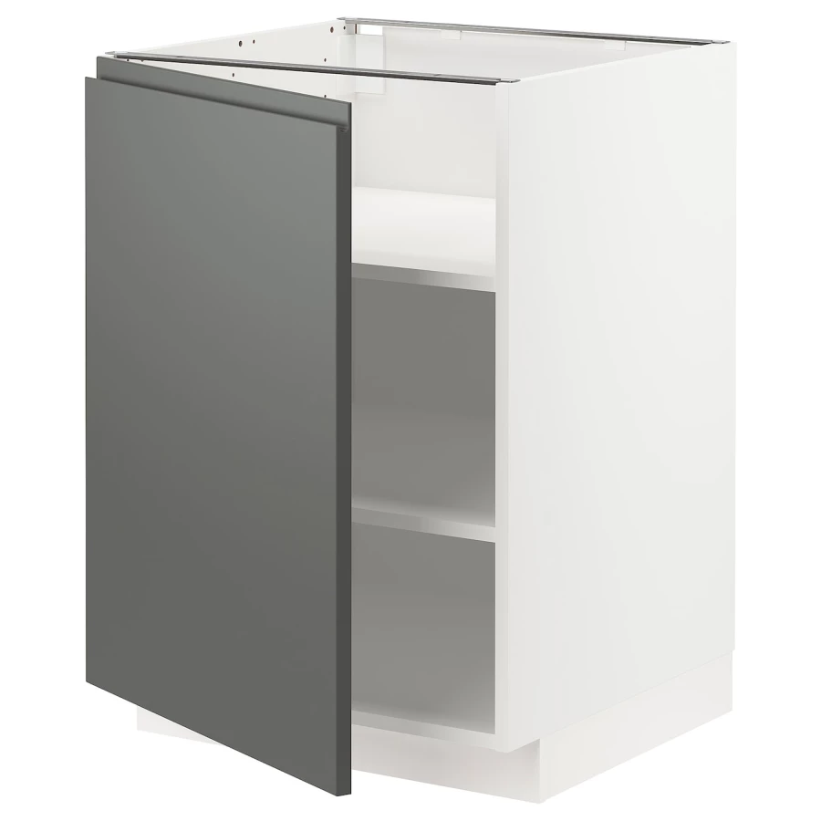 Напольный шкаф - IKEA METOD, 88x62x60см, белый/темно-серый, МЕТОД ИКЕА (изображение №1)