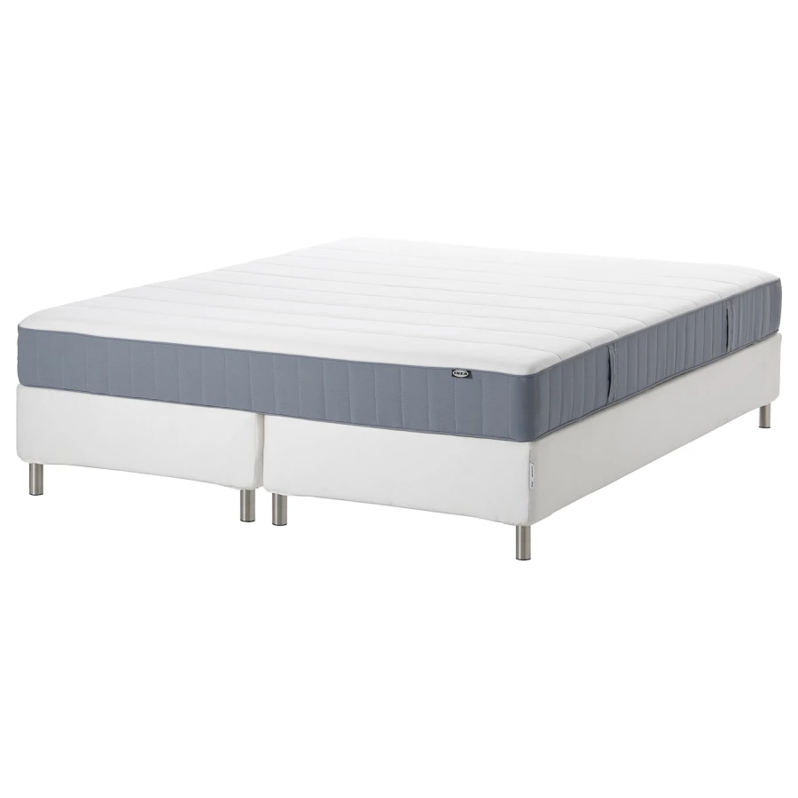 Континентальная кровать - IKEA ESPEVÄR/VESTERÖY/ESPEVAR/VESTEROY, 200х160 см, жесткий матрас, белый, ЭСПЕВАР/ВЕСТЕРОЙ ИКЕА (изображение №1)
