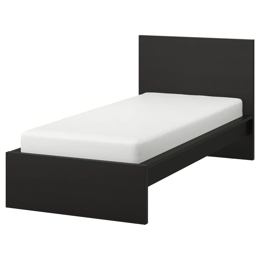 Каркас кровати - IKEA MALM/LUROY/LURÖY, 90х200 см, черно-коричневый МАЛЬМ/ЛУРОЙ ИКЕА (изображение №1)