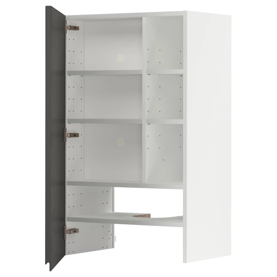 Навесной шкаф с полкой - METOD IKEA/ МЕТОД ИКЕА, 60х100 см, белый/серый (изображение №1)