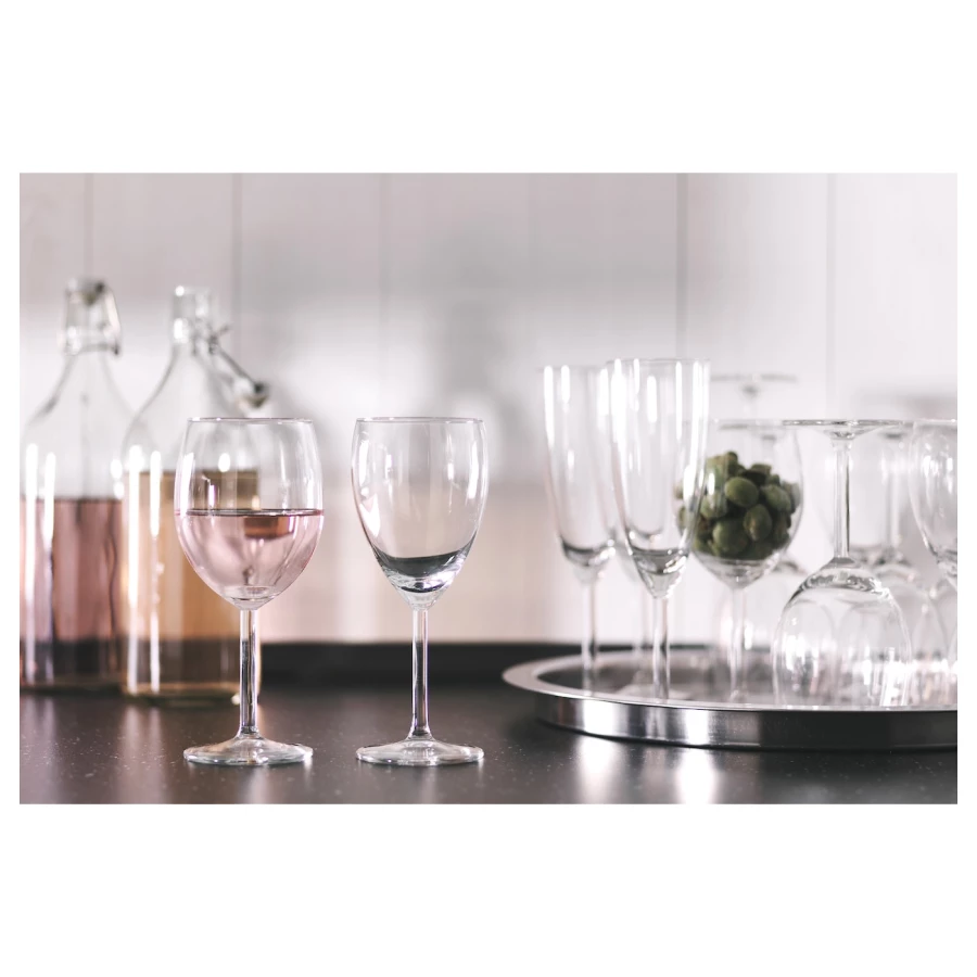 Набор бокалов для вина, 6 шт. - IKEA SVALKA, 440 мл, прозрачное стекло, СВАЛКА ИКЕА (изображение №3)
