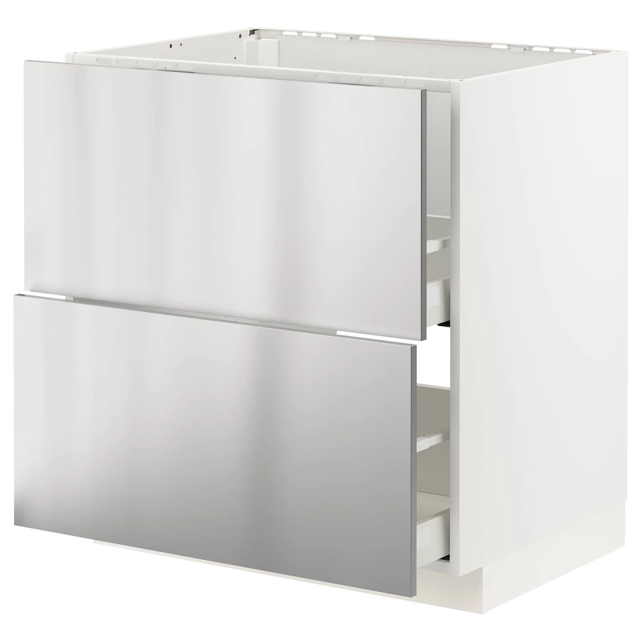 Напольный кухонный шкаф  - IKEA METOD MAXIMERA, 88x62x80см, белый/светло-серый, МЕТОД МАКСИМЕРА ИКЕА (изображение №1)