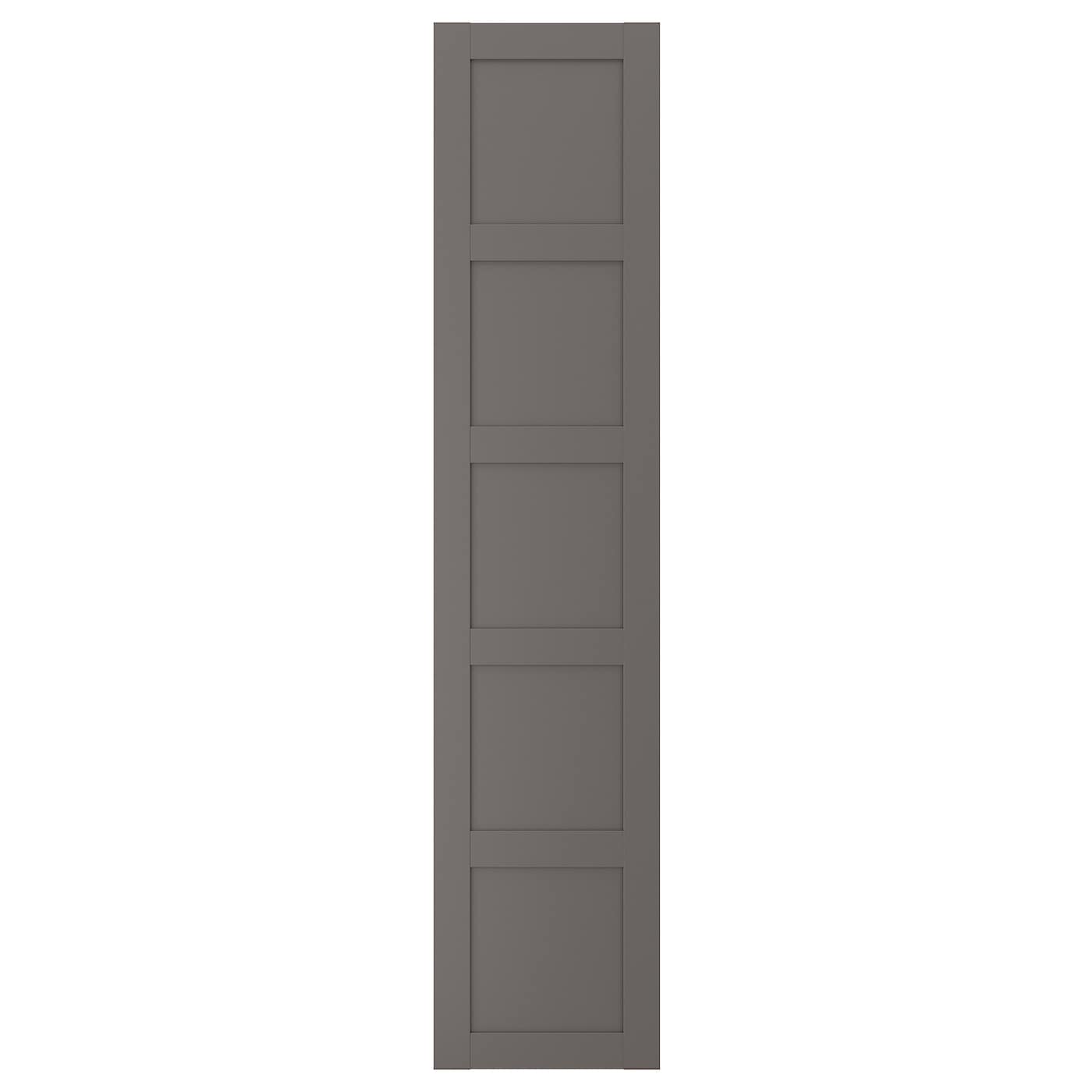 Дверь с петлями - IKEA BERGSBO/БЕРГСБО ИКЕА, 230х50 см, темно-серый