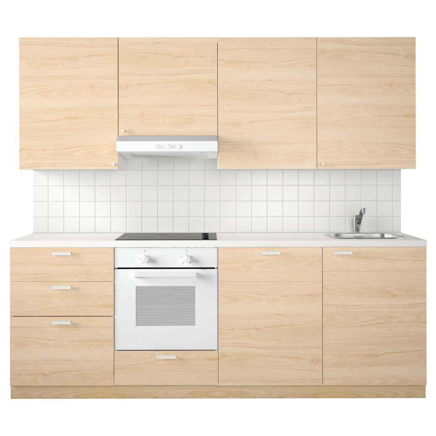 Модульный шкаф - METOD IKEA/ МЕТОД ИКЕА, 228х240 см, под беленый дуб /белый