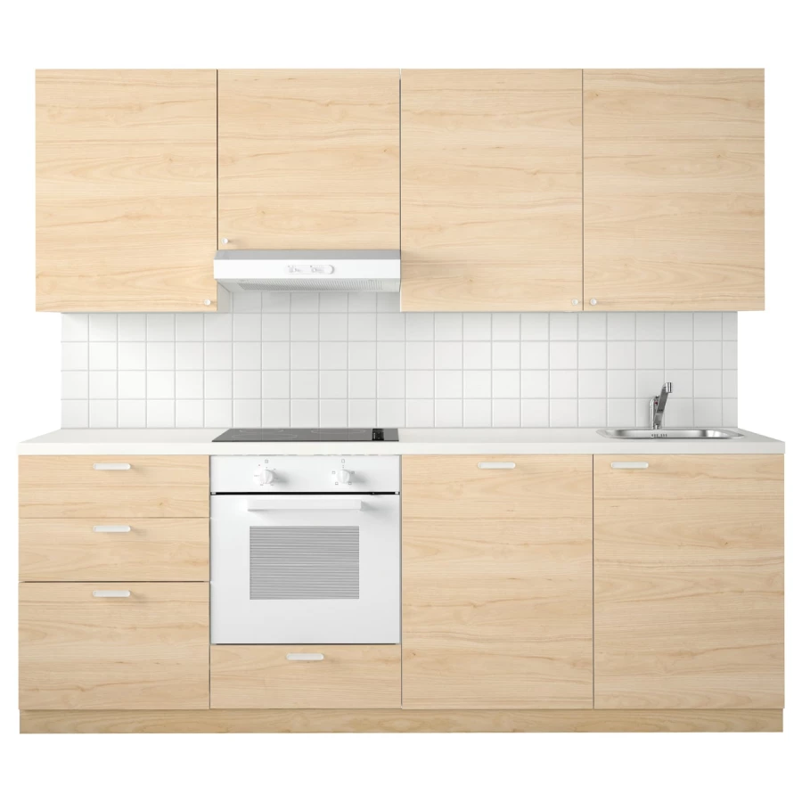 Модульный шкаф - METOD IKEA/ МЕТОД ИКЕА, 228х240 см, под беленый дуб /белый (изображение №1)
