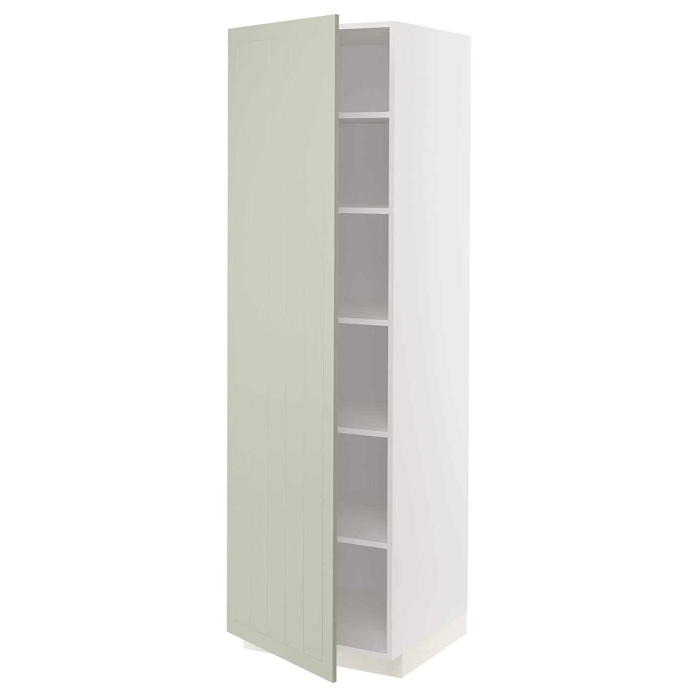 Высокий кухонный шкаф с полками - IKEA METOD/МЕТОД ИКЕА, 200х60х60 см, белый/зеленый