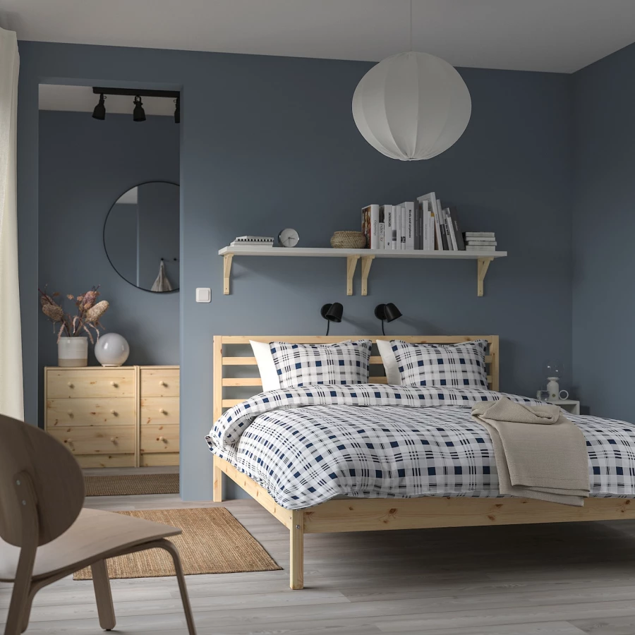 Двуспальная кровать - IKEA TARVA/LURÖY/LUROY, 200х160 см, сосна, ТАРВА/ЛУРОЙ ИКЕА (изображение №2)