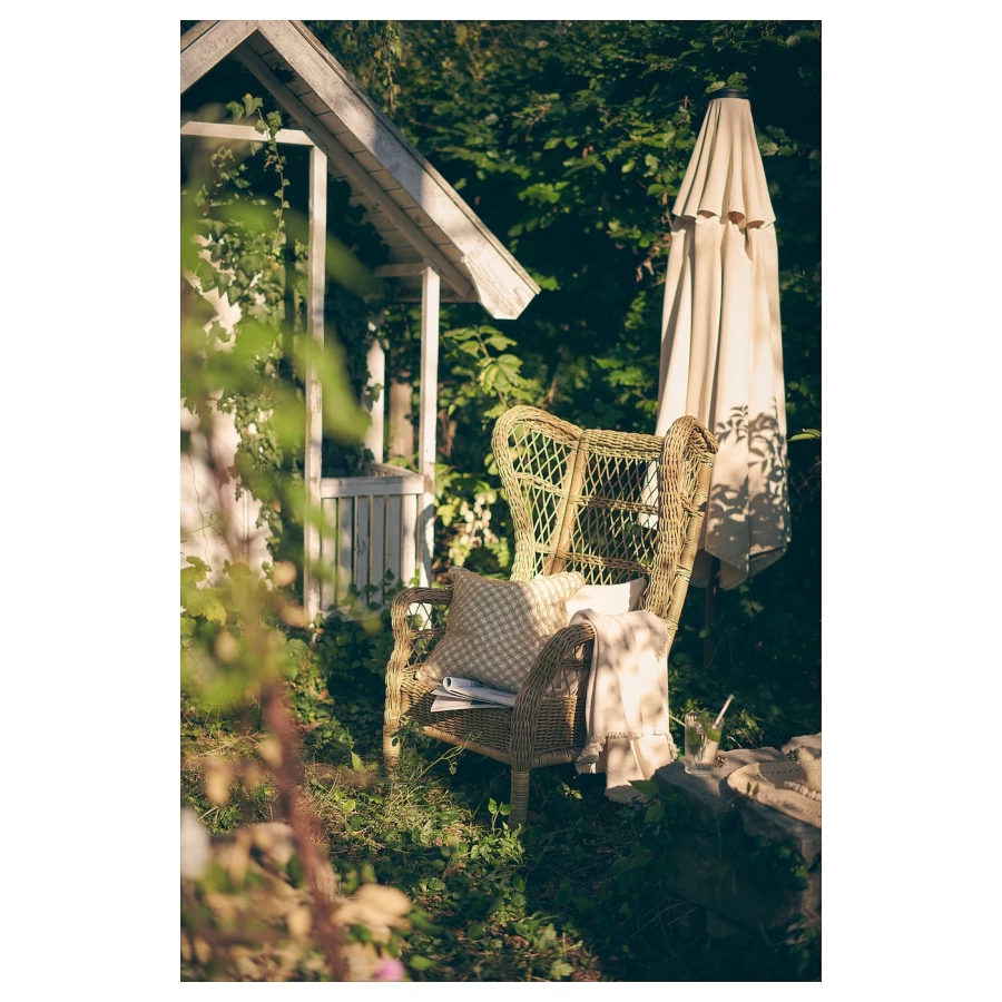 Садовое кресло - IKEA RISHOLMEN, 80x67x68см, светло-коричневый, РИСХОЛЬМЕН ИКЕА (изображение №4)