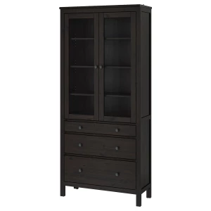 Шкаф-витрина - HEMNES IKEA/ ХЕММНЭС ИКЕА, 197х90 см, коричневый