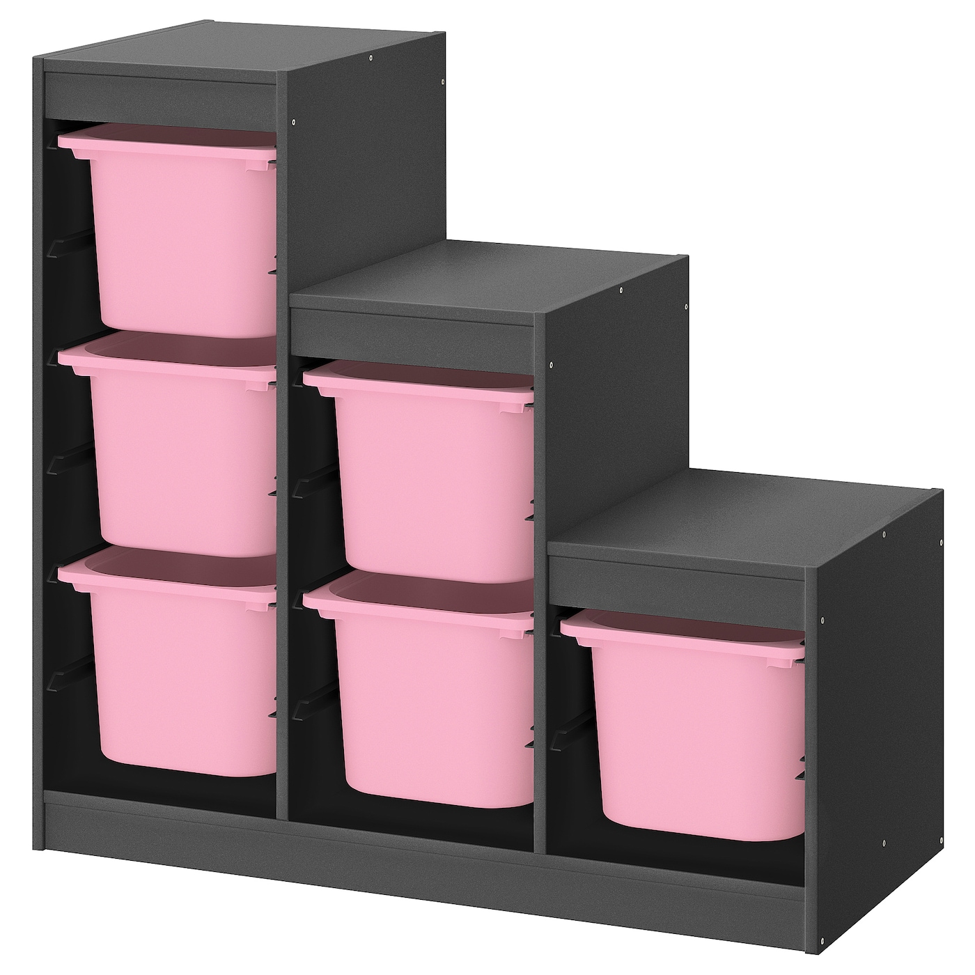 Стеллаж - TROFAST IKEA/ ТРУФАСТ ИКЕА,  99х94х44 см, черный/розовый