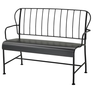 Диван садовый - IKEA LÄCKÖ/LACKO, 115x56x87 см, черный, ЛЭККО ИКЕА