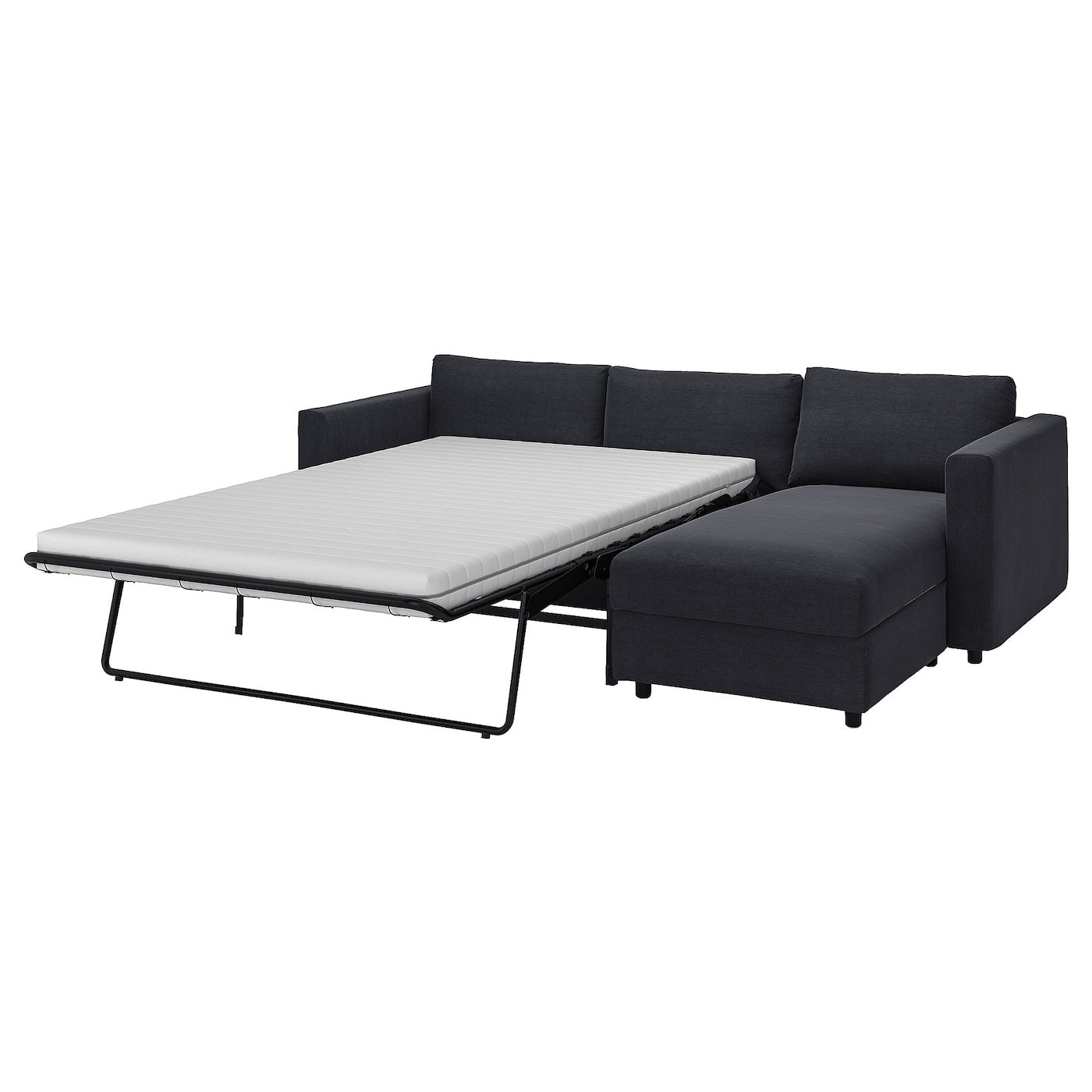 3-местный диван с шезлонгом - IKEA VIMLE, 98x271см, черный, ВИМЛЕ ИКЕА