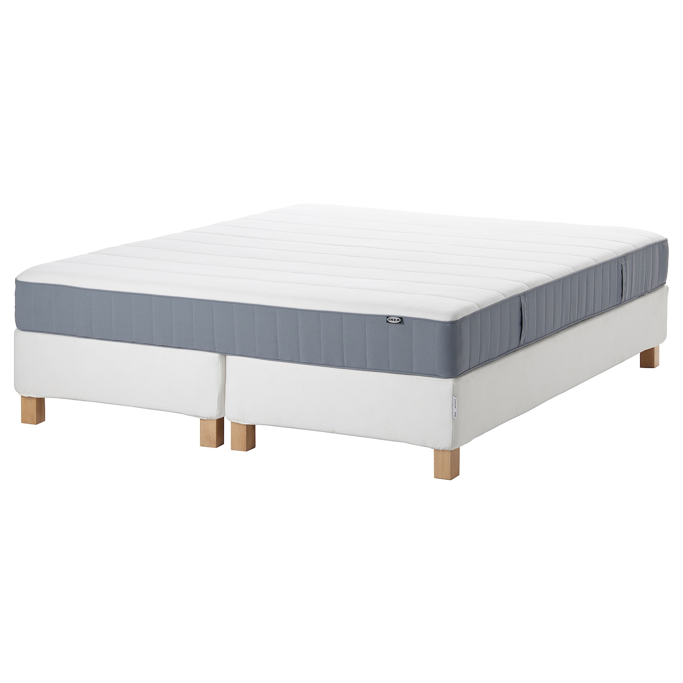 Континентальная кровать - IKEA ESPEVÄR/VESTERÖY/ESPEVAR/VESTEROY, 200х180 см, жесткий матрас, белый, ЭСПЕВАР/ВЕСТЕРОЙ ИКЕА