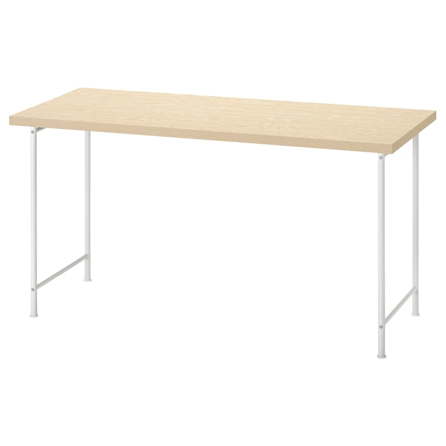 Письменный стол - IKEA MITTCIRKEL /SPÄND, 140х60 см, белый/под беленый дуб, МИТТКЕРКЕЛ/СПЭНД ИКЕА (изображение №1)