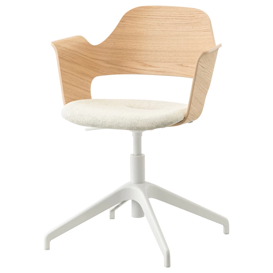 Офисный стул - IKEA FJÄLLBERGET /FJALLBERGET, 67x67x87см, белый/бежевый/светло-коричневый, ФЬЕЛЛБЕРГЕТ ИКЕА (изображение №1)