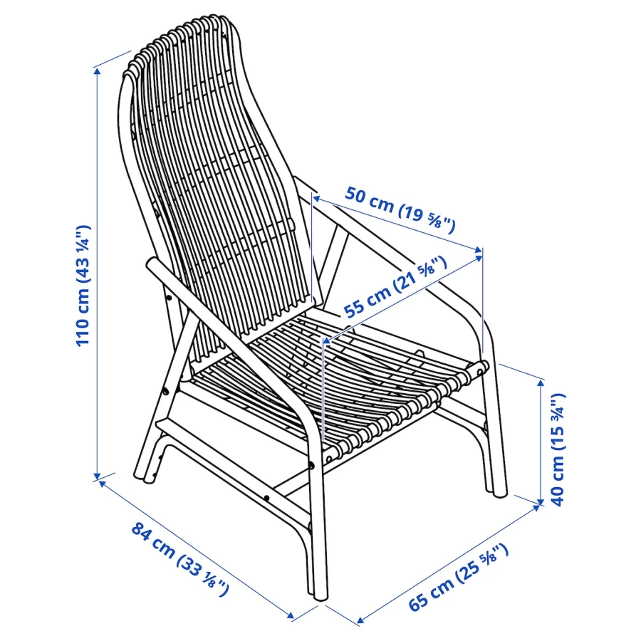 Кресло - IKEA SALNÖ/SALNO/САЛЬНО ИКЕА, 110х84х55 см,  бежевый (изображение №5)