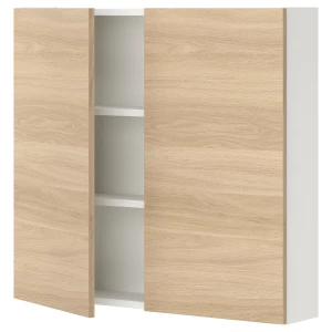 Настенный шкаф для ванной комнаты - ENHET IKEA/ ЭНХЕТ ИКЕА, 80х75х17 см, коричневый