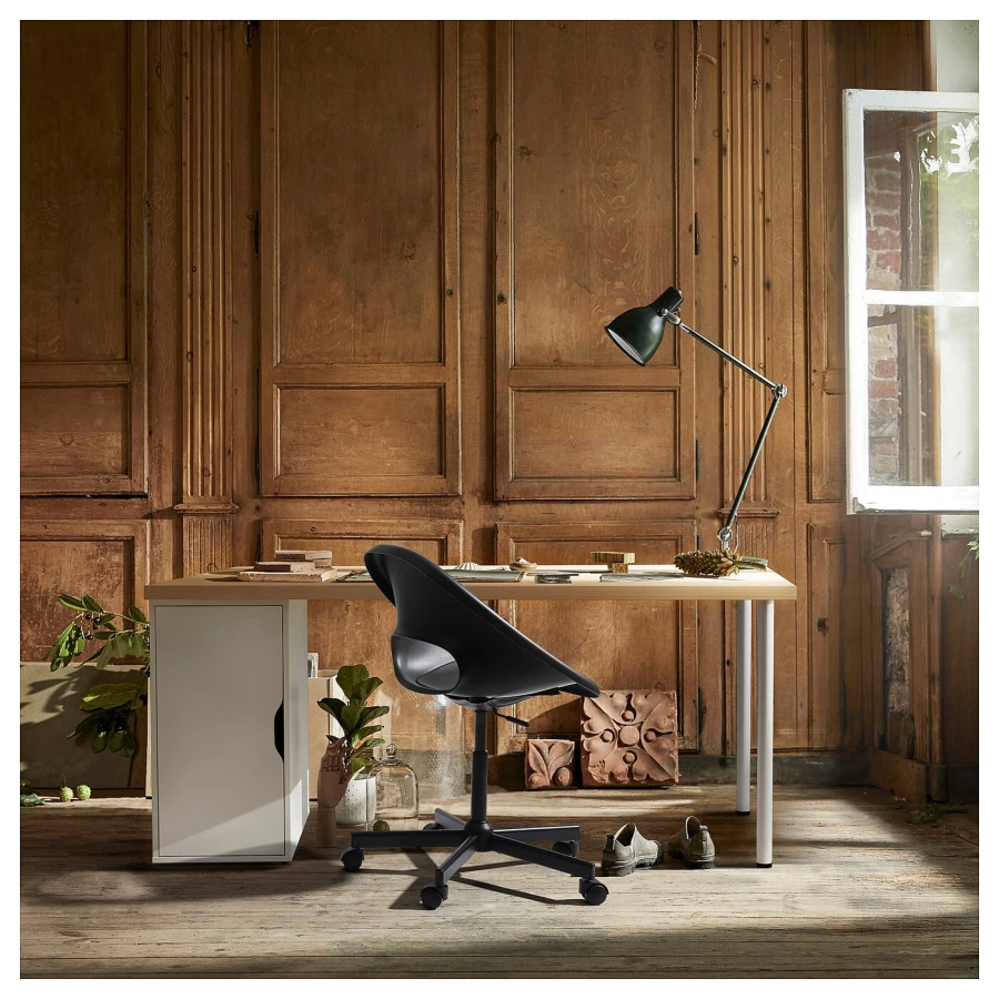 Письменный стол с ящиком - IKEA LAGKAPTEN/ALEX, 140х60 см, под беленый дуб/белый, ЛАГКАПТЕН/АЛЕКС ИКЕА (изображение №4)