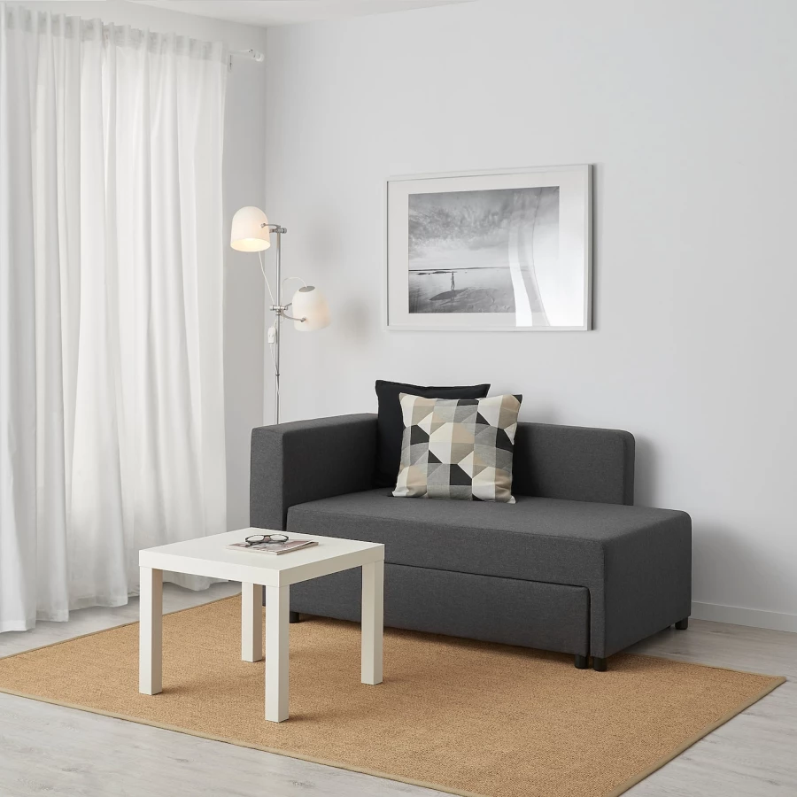 Кушетка/диван-кровать - IKEA BYGGET/БЮГГЕТ ИКЕА, 69х149х91 см, черный (изображение №2)
